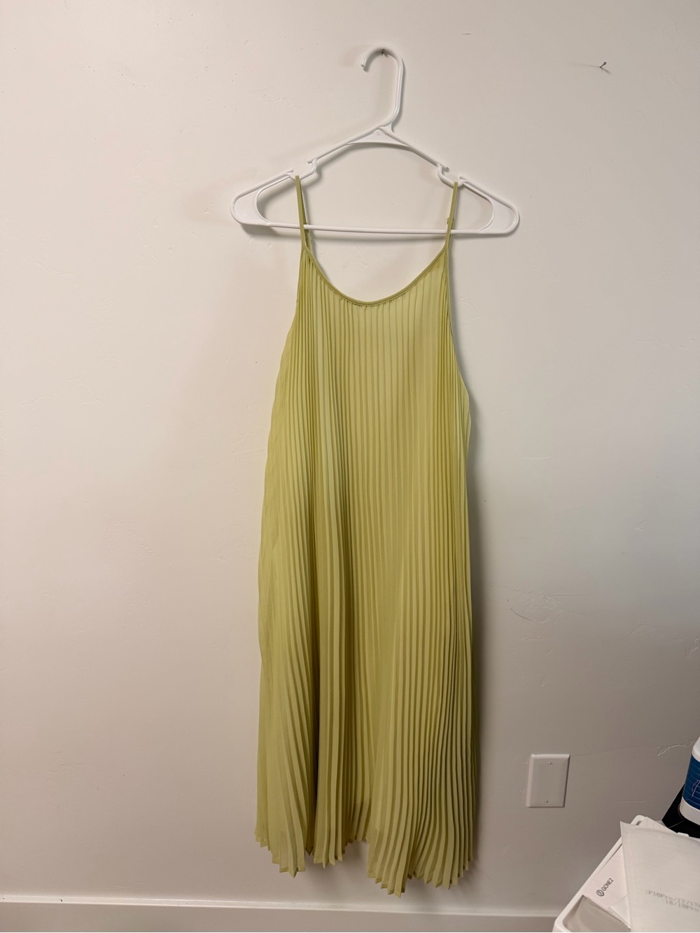 Pleated Slip Dress - Light Green
